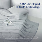 Cooling Comforter in Cool Grey for Hot Sleepers, Featuring Soft Breathable Fabric and Machine-Washable Care