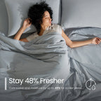 Cooling Comforter in Cool Grey for Hot Sleepers, Featuring Soft Breathable Fabric and Machine-Washable Care