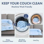 Cooling Dog Mat in Blue Hearts