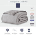 Cooling Jersey Comforter with Moisture-Controlled Knit Fabric, Machine-Washable Polyester Fill and Six Color Choices