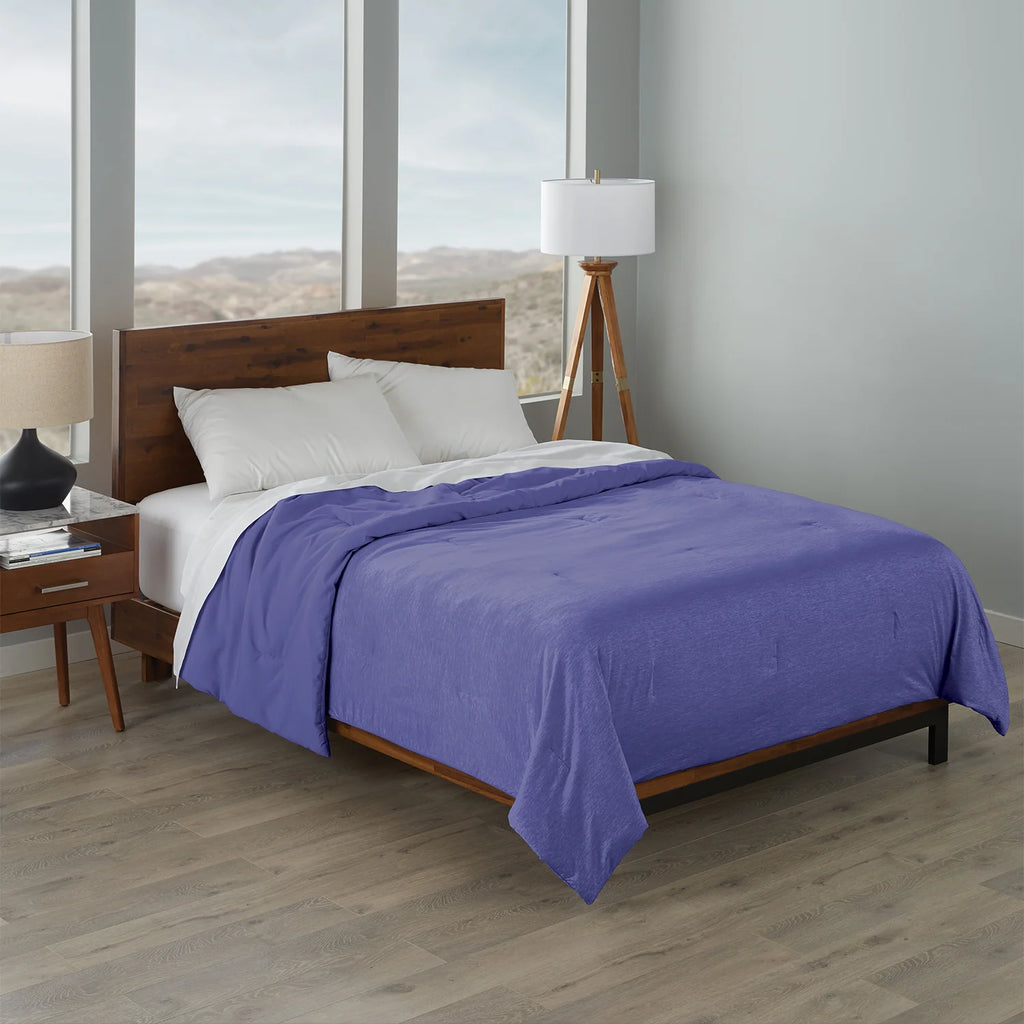 Cooling Jersey Comforter with Moisture-Controlled Knit Fabric, Machine-Washable Polyester Fill and Six Color Choices