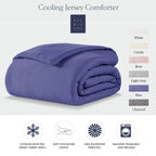 Cooling Jersey Comforter with Moisture-Controlled Knit Fabric, Machine-Washable Polyester Fill and Six Color Choices