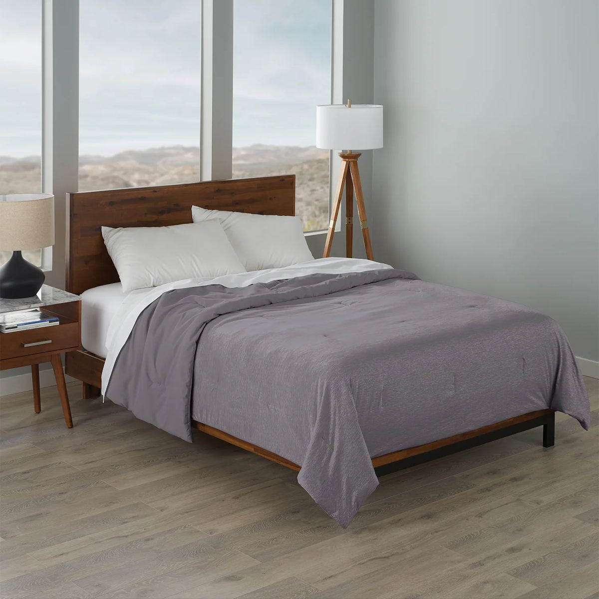 Cooling Jersey Comforter with Moisture-Controlled Knit Fabric, Machine-Washable Polyester Fill and Six Color Choices