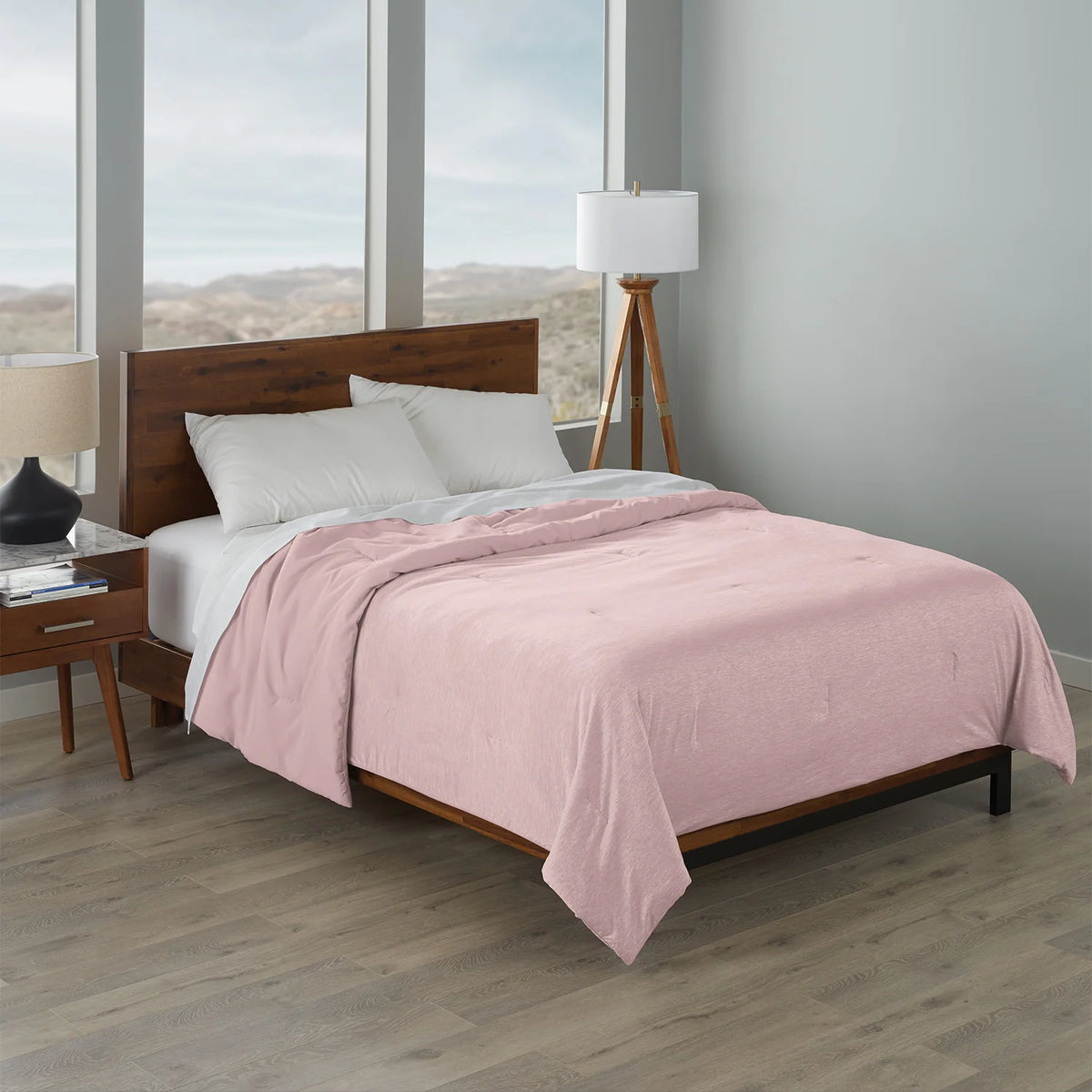 Cooling Jersey Comforter with Moisture-Controlled Knit Fabric, Machine-Washable Polyester Fill and Six Color Choices