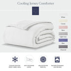 Cooling Jersey Comforter with Moisture-Controlled Knit Fabric, Machine-Washable Polyester Fill and Six Color Choices