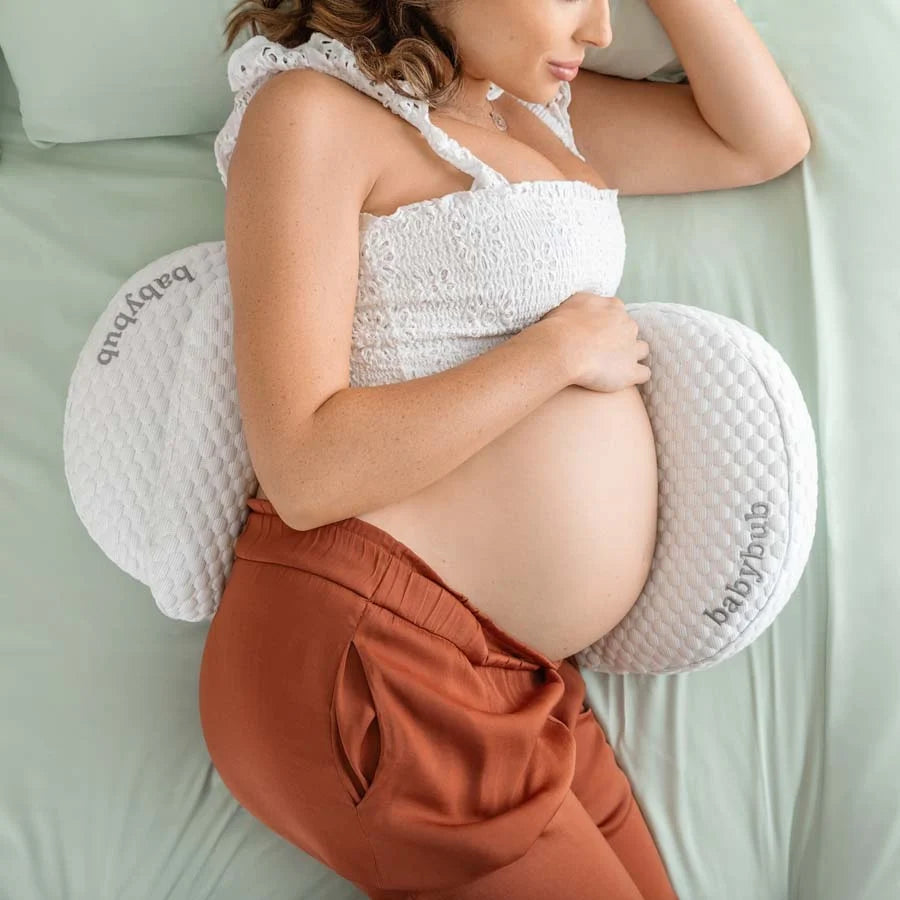 Cooling Pregnancy Pillow for Side Sleeping with Adjustable Support for Bump, Hips and Back
