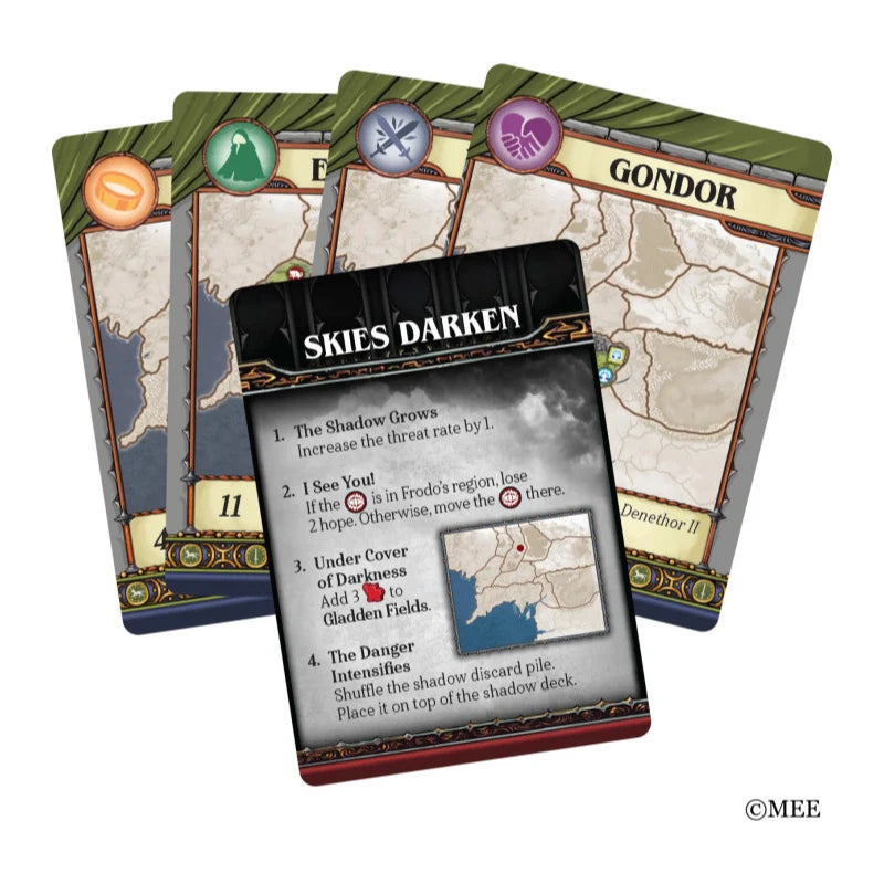 Cooperative Strategy Board Game for 1-5 Players Featuring Frodo's Journey and Changing Objectives