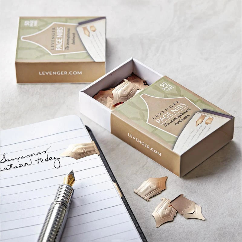 Copper Page Nibs Bookmarks, Set of 50 Thin Page Markers for Elegant Reading and Gentle Page Organization