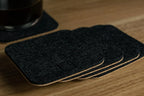 Cork Coaster Set for Desk and Drinks, 5-Piece Felt Drink Coasters in Dark Grey or Light Grey