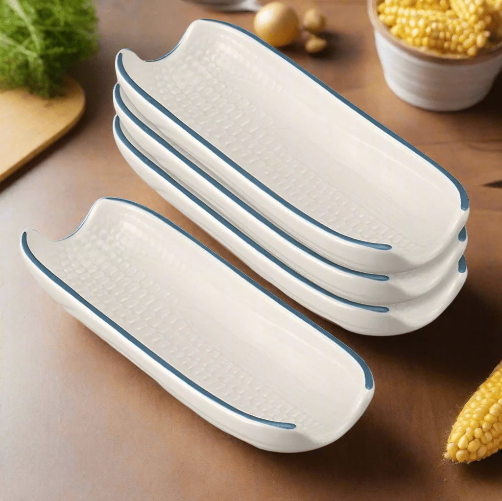 Corn Dishes in Stoneware, Set of 4