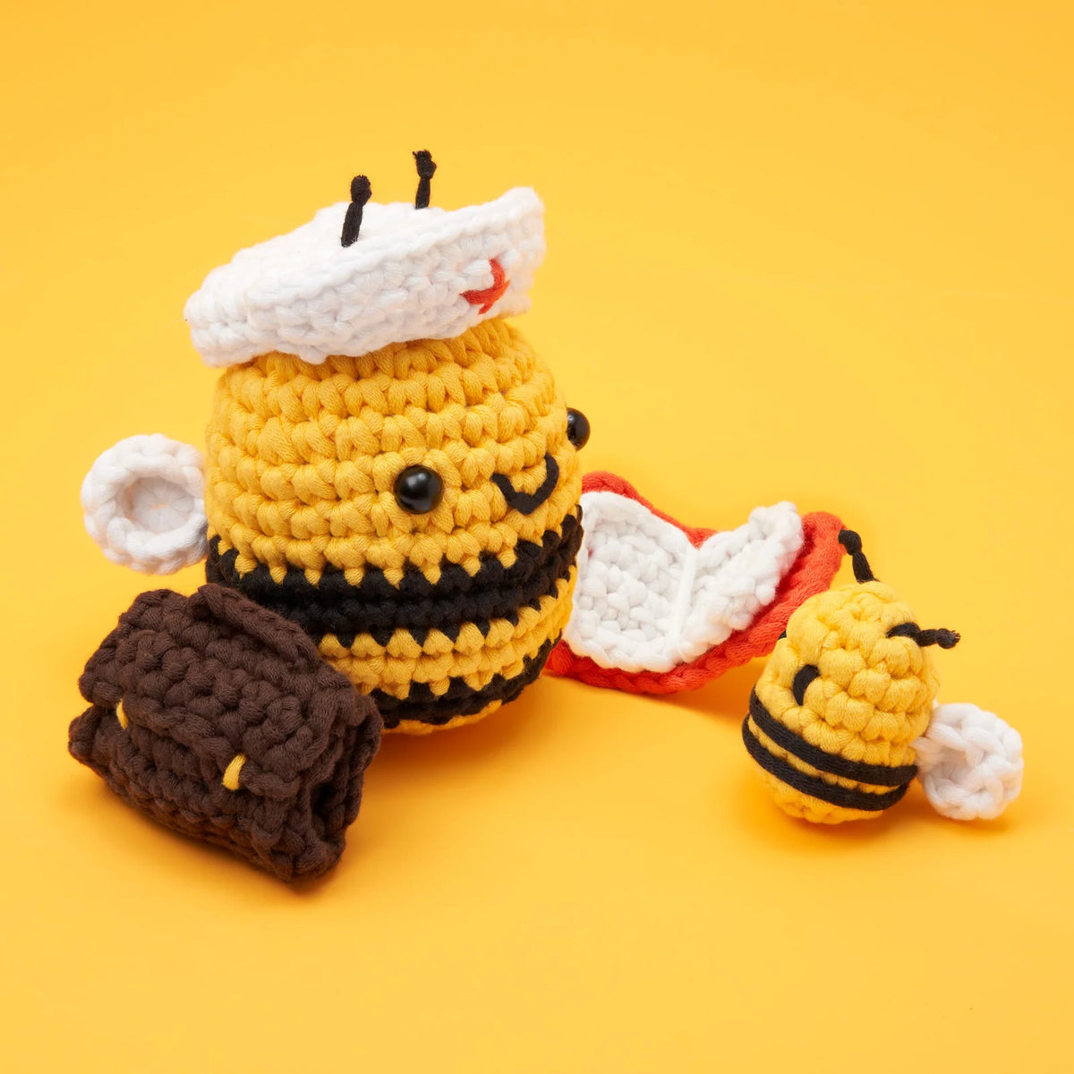 Cornelius the Bee Crochet Kit for Beginners with Pre-Started Yarn, Video Tutorials and Complete Crafting Supplies