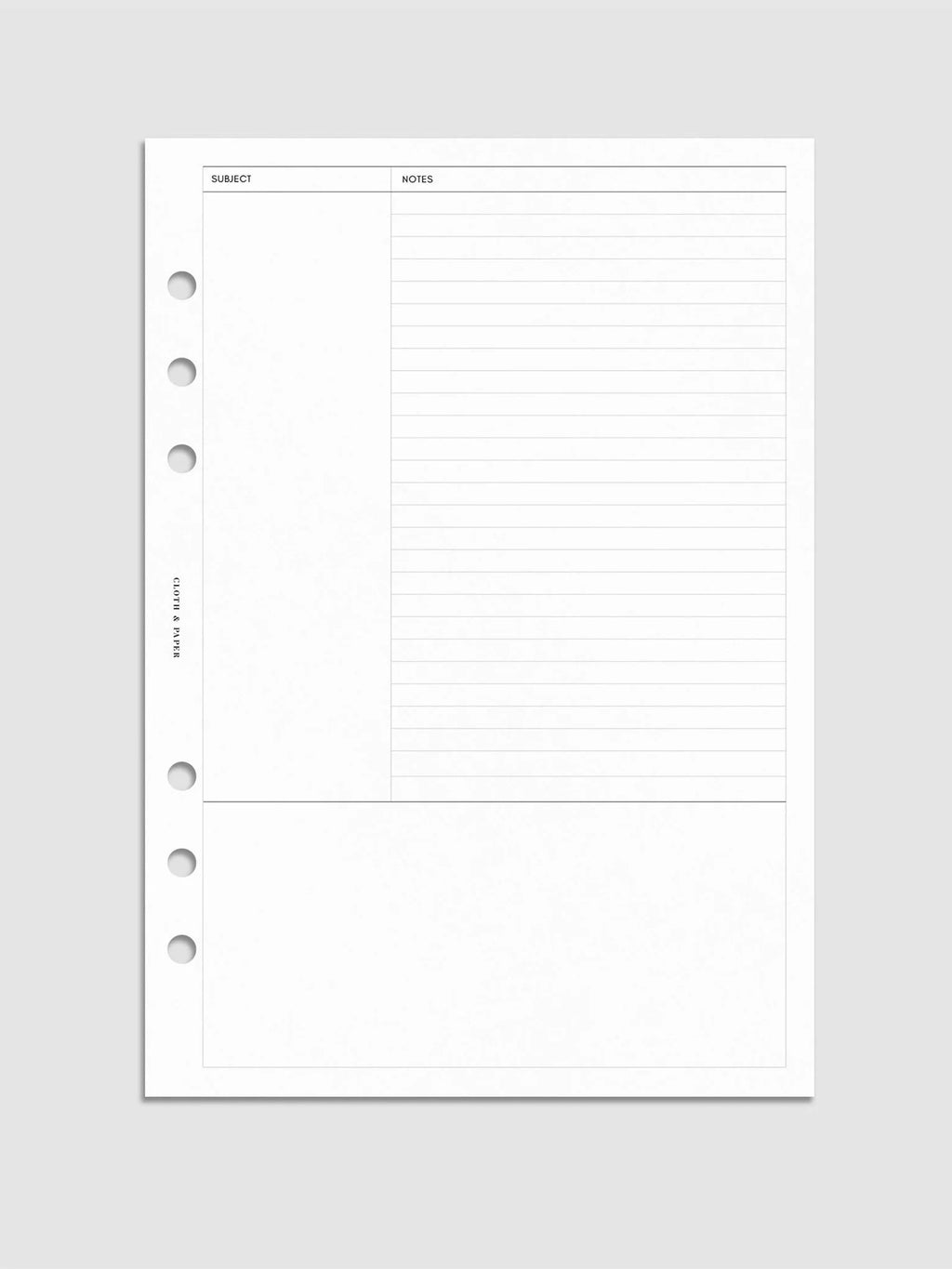 Cornell Note Planner Inserts