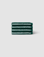 Cotton and Bamboo Viscose Washcloths with Plush 600 GSM Zero-Twist Texture for Daily Cleansing — Uniform with Seashell Stripe