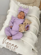 Cotton Baby Blanket with a Ribbed Texture and Ruffle Border, 85 x 105 cm for Cozy Nursery Cuddles