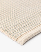 Cotton Bath Mat in Gray and Light Blue