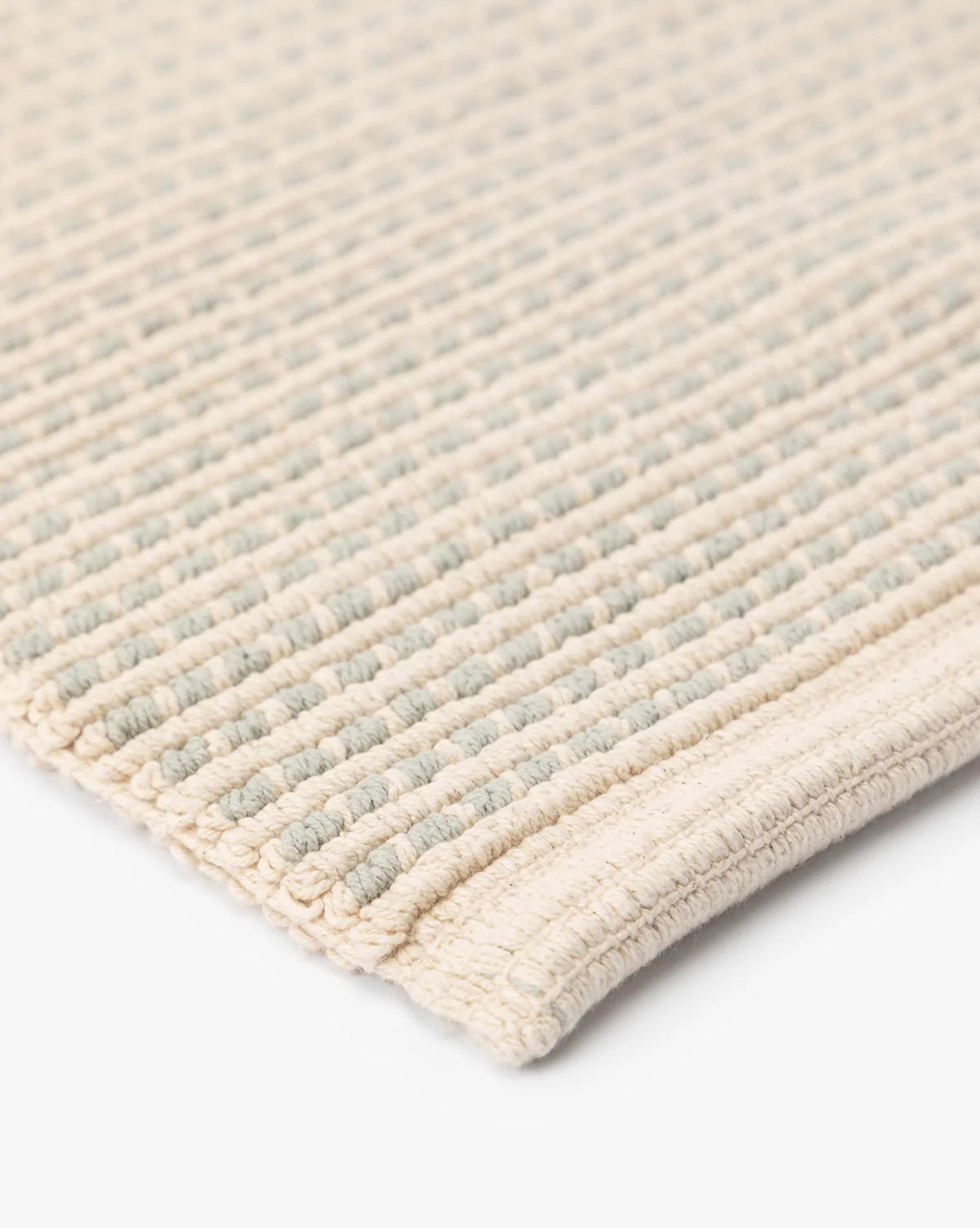 Cotton Bath Mat in Gray and Light Blue