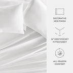 Cotton Bed Sheet Set in 100% Long Staple Cotton, Washed and Brushed for a Soft Feel at Bedtime