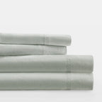 Cotton Bed Sheet Set in 100% Long Staple Cotton, Washed and Brushed for a Soft Feel at Bedtime