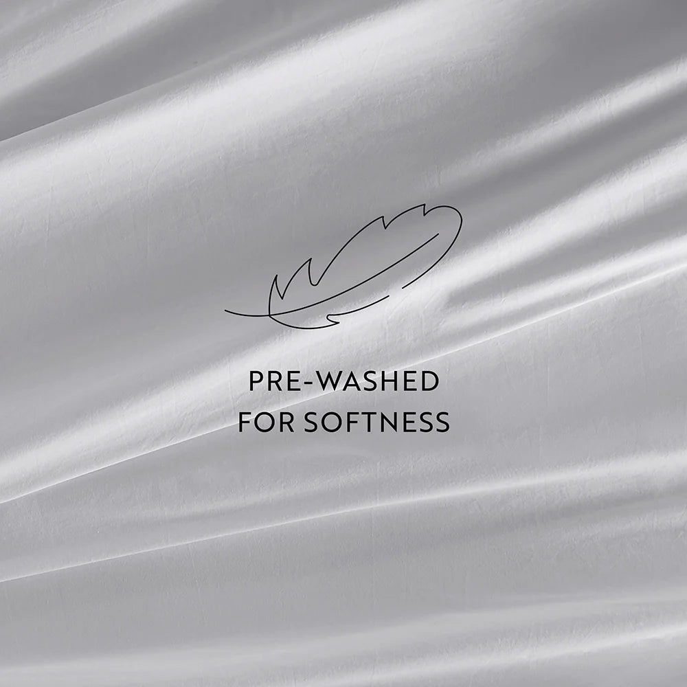 Cotton Bed Sheet Set in 100% Long Staple Cotton, Washed and Brushed for a Soft Feel at Bedtime