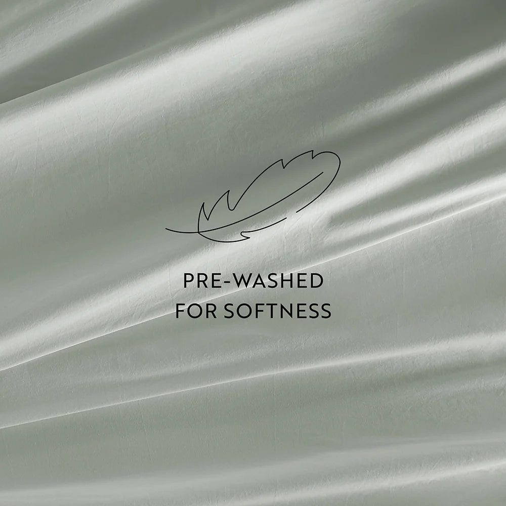Cotton Bed Sheet Set in 100% Long Staple Cotton, Washed and Brushed for a Soft Feel at Bedtime