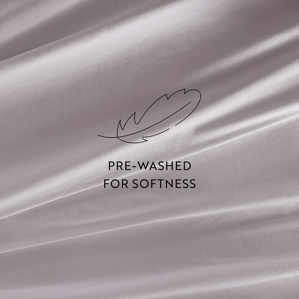 Cotton Bed Sheet Set in 100% Long Staple Cotton, Washed and Brushed for a Soft Feel at Bedtime