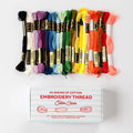 Cotton Embroidery Thread Set of 24 Skeins in Rainbow Colours