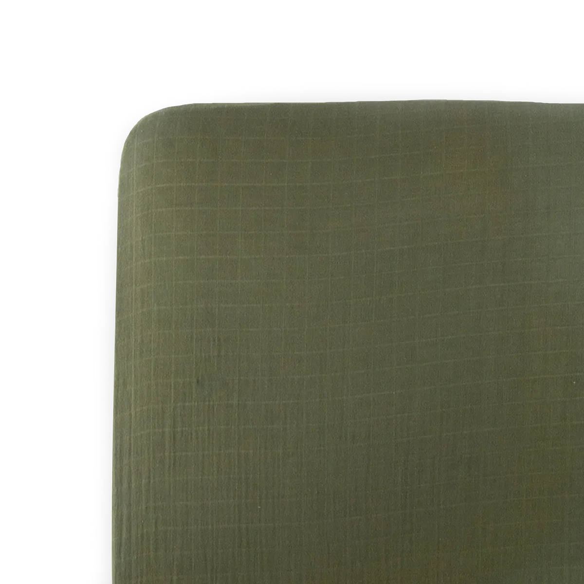 Cotton Muslin Crib Sheet in Fern Green