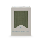 Cotton Muslin Crib Sheet in Fern Green