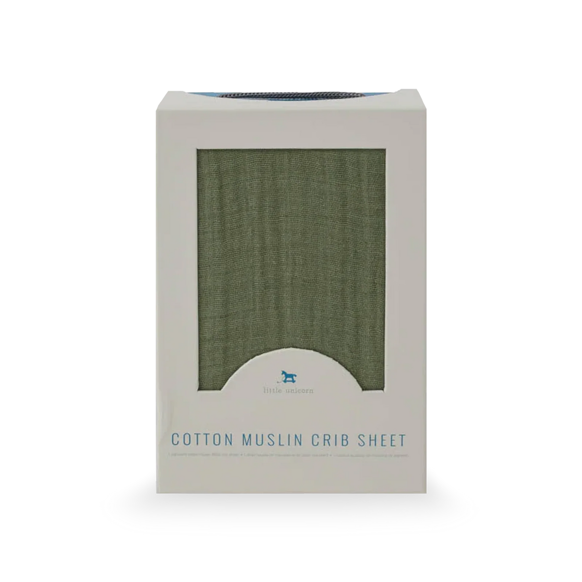 Cotton Muslin Crib Sheet in Fern Green
