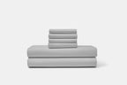 Cotton Percale Bed Sheet Set, Renewed from Gently Used Sheets Through Cleaning and — King with King Pillowcases / Steel Grey