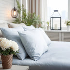 Cotton Percale Bed S — Powder Blue / Single / Fitted / Powder Blue / Double / Fitted / Powder Blue / King / Fitted / Powder B