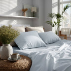 Cotton Percale Bed Sheets in Fitted, Deep Fitted and Flat Styles for Single to Superking Beds