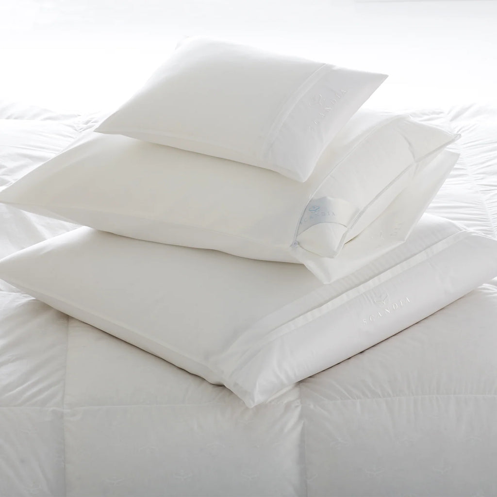 Cotton Sateen Pillow Protectors in White — Boudoir / White / Euro / White / Standard / White / Queen / White / King / White