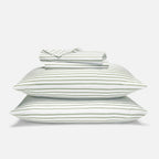 Cotton Sateen Sheet — Tandem Stripe in Fresh Moss / Twin / Tandem Stripe in Fresh Moss / Twin XL / Tandem Stripe in Fresh Mos