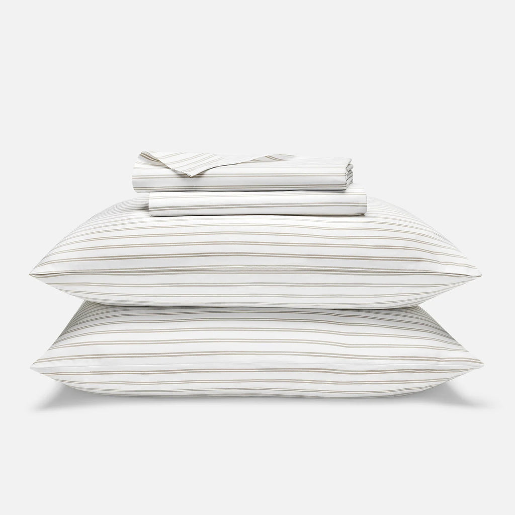 Cotton Sateen Sheet — Tandem Stripe in Pebble / Twin / Tandem Stripe in Pebble / Twin XL / Tandem Stripe in Pebble / Full / T