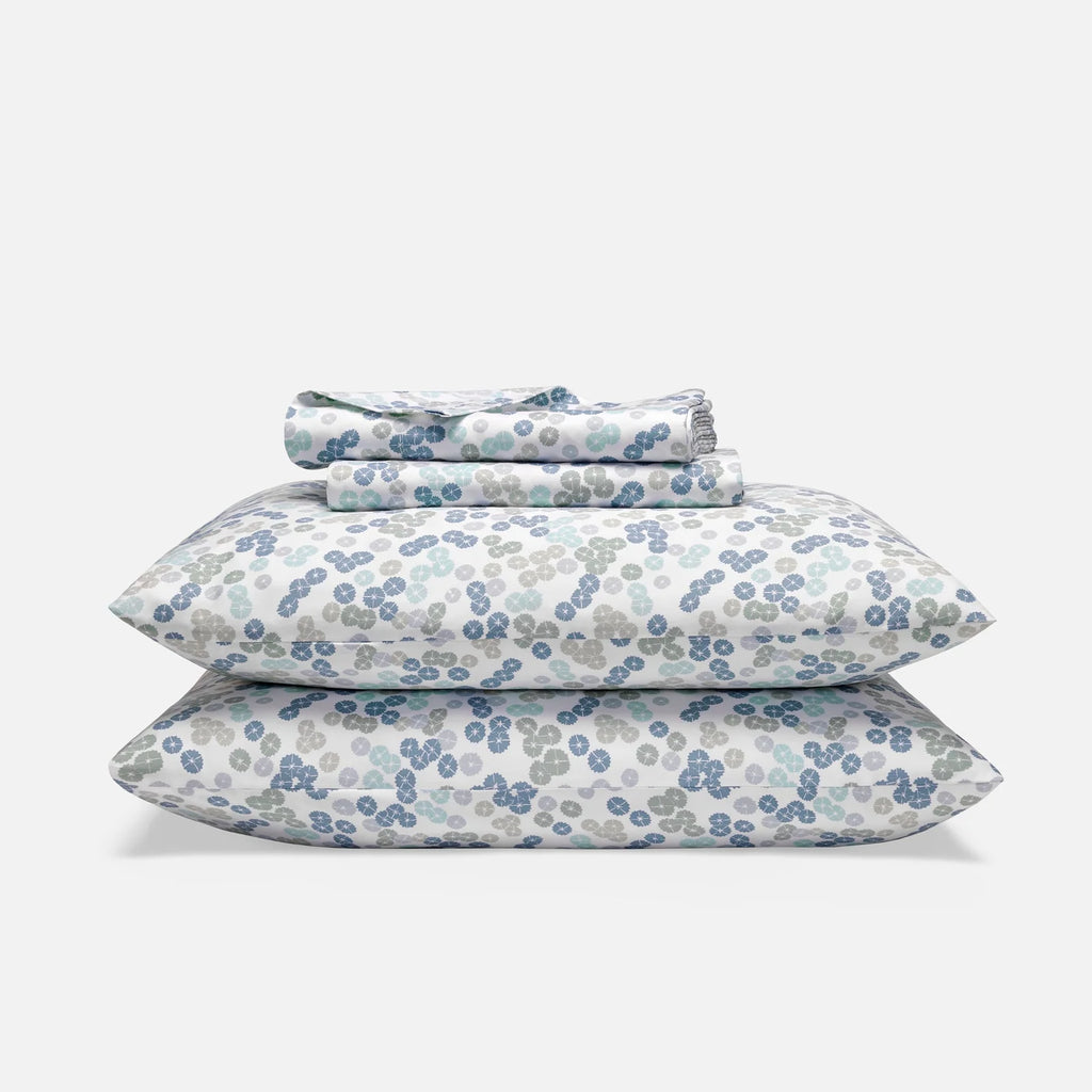 Cotton Sateen Sheet — Floating Petals in Frost Multi / Twin / Floating Petals in Frost Multi / Twin XL / Floating Petals in F