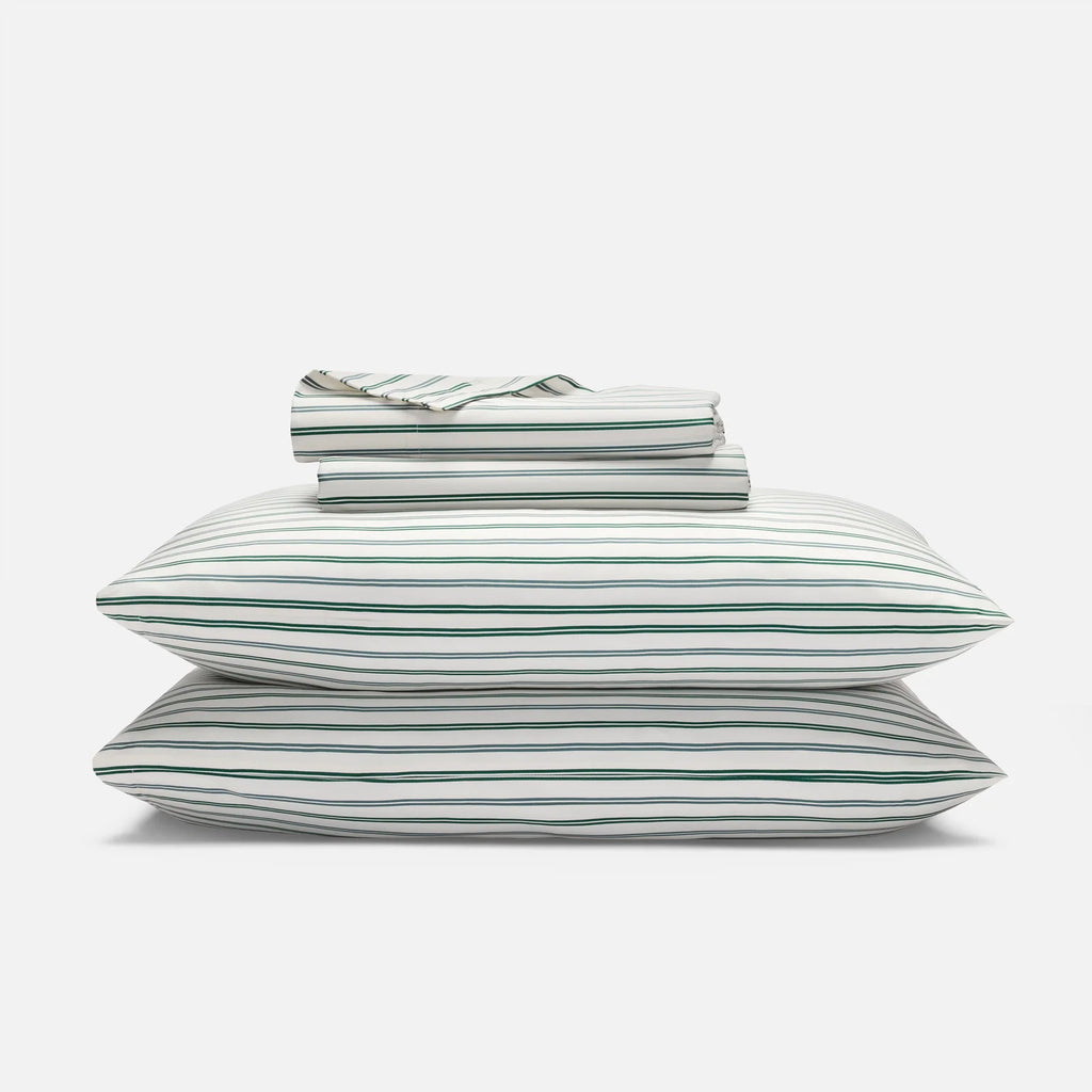 Cotton Sateen Sheet — Tandem Stripe in Kelp / Twin / Tandem Stripe in Kelp / Twin XL / Tandem Stripe in Kelp / Full / Tandem 