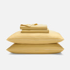 Cotton Sateen Sheet — Tandem Stripe in Ochre / Twin / Tandem Stripe in Ochre / Twin XL / Tandem Stripe in Ochre / Full / Tand
