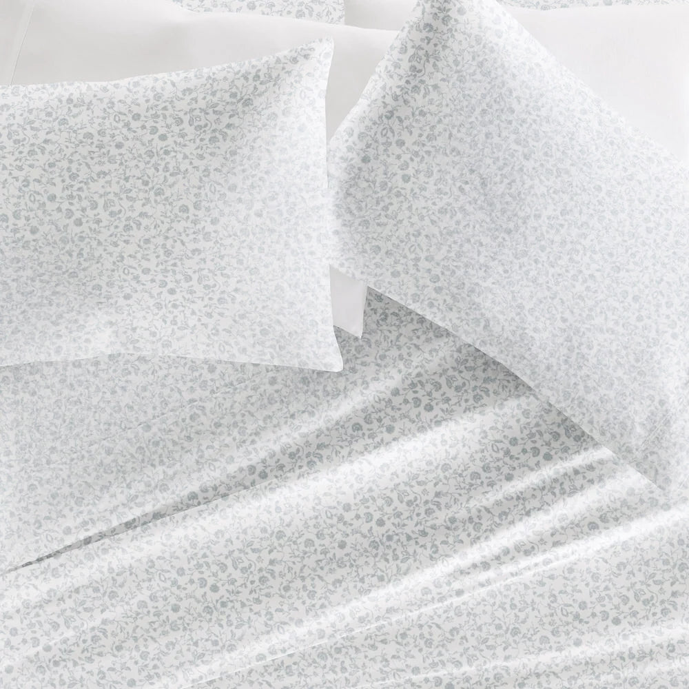 Cotton Sheet Set in Rustic Jacobean Style, 4-Piece Long Staple