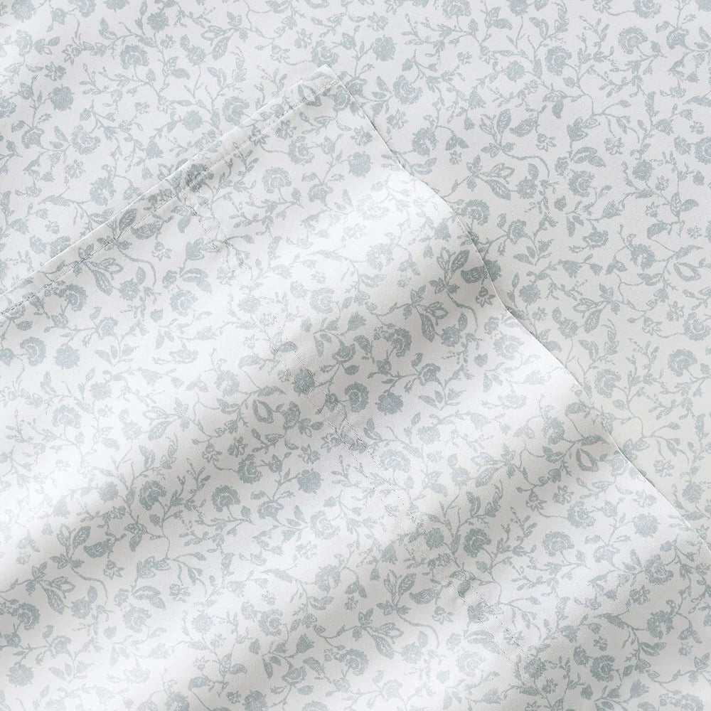 Cotton Sheet Set in Rustic Jacobean Style, 4-Piece Long Staple