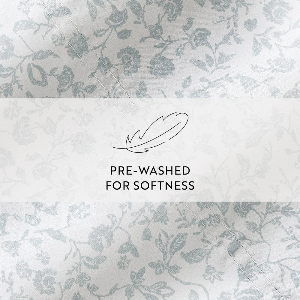 Cotton Sheet Set in Rustic Jacobean Style, 4-Piece Long Staple