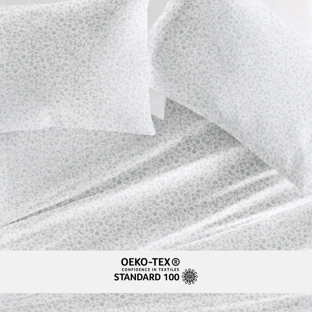 Cotton Sheet Set in Rustic Jacobean Style, 4-Piece Long Staple