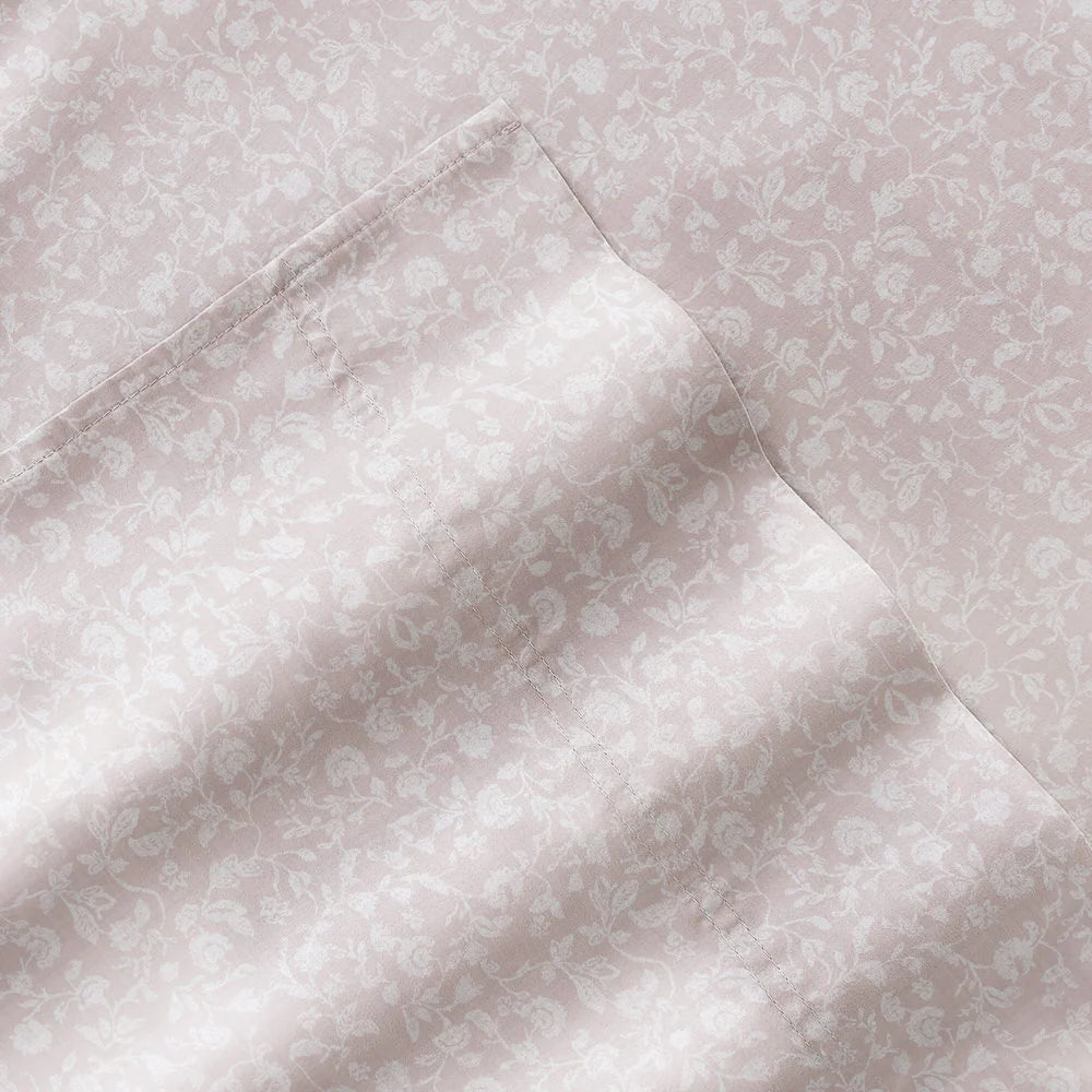 Cotton Sheet Set in Rustic Jacobean Style, 4-Piece Long Staple
