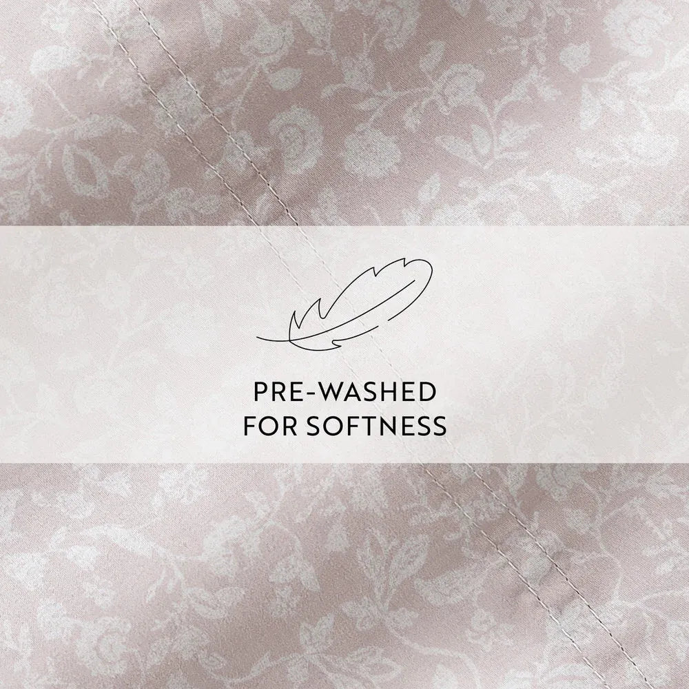 Cotton Sheet Set in Rustic Jacobean Style, 4-Piece Long Staple
