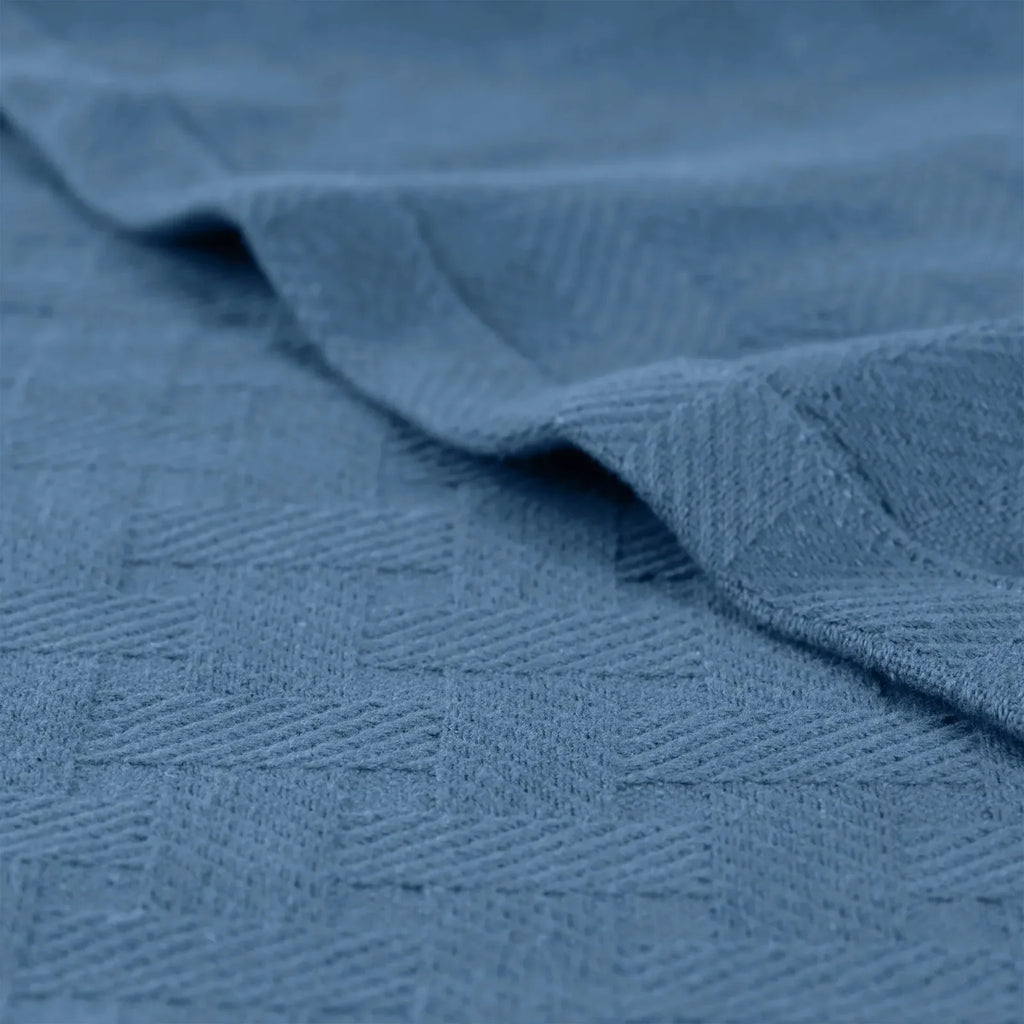 Cotton Thermal Blanket in Soft Basketweave
