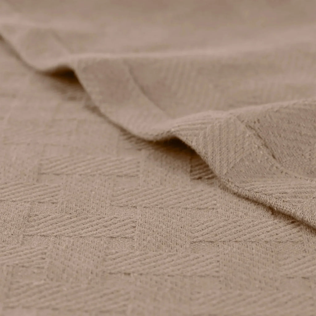 Cotton Thermal Blanket in Soft Basketweave
