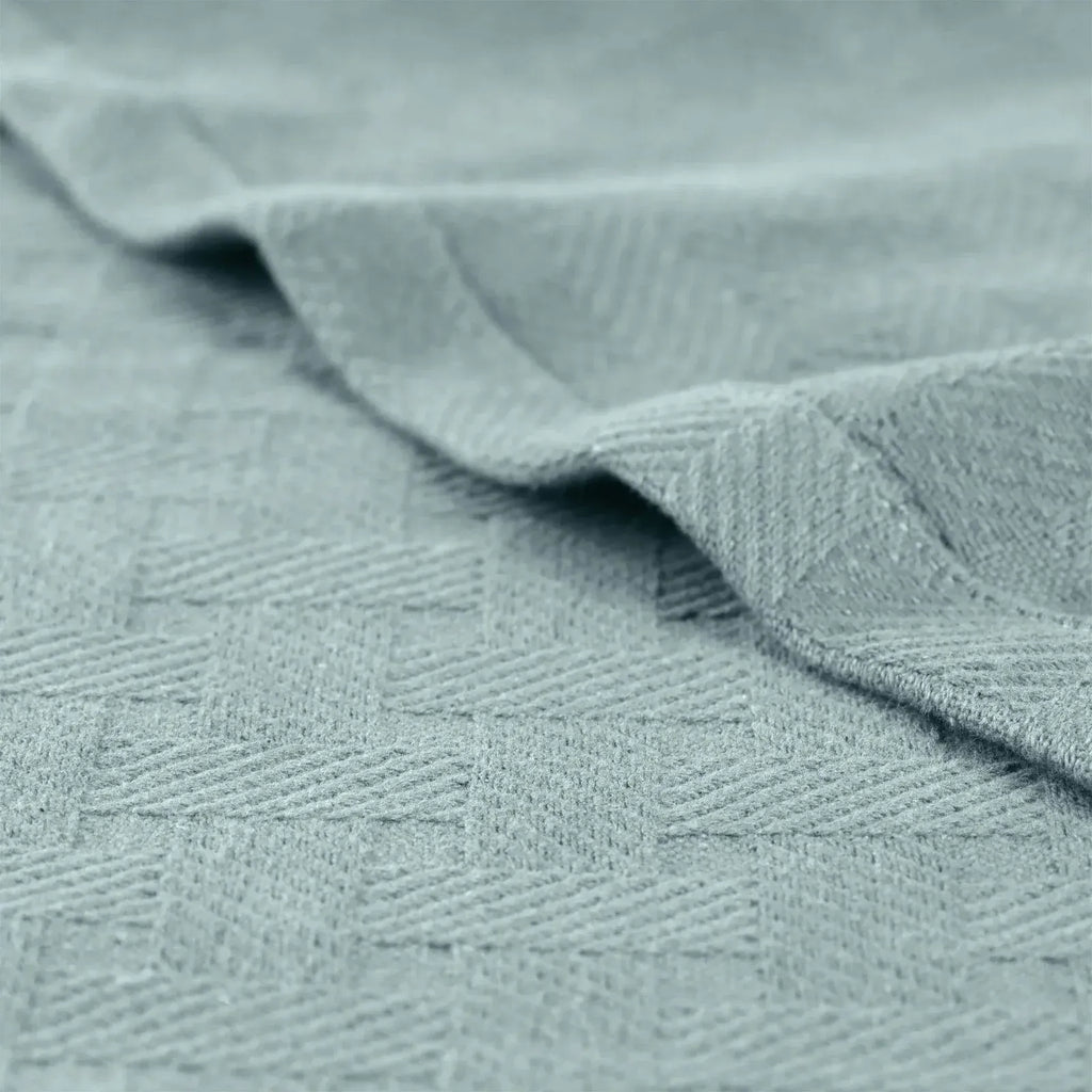 Cotton Thermal Blanket in Soft Basketweave