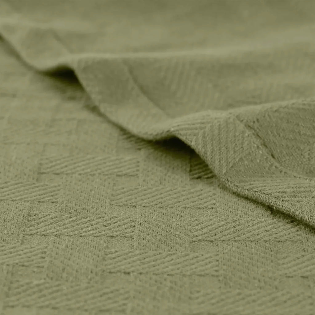 Cotton Thermal Blanket in Soft Basketweave