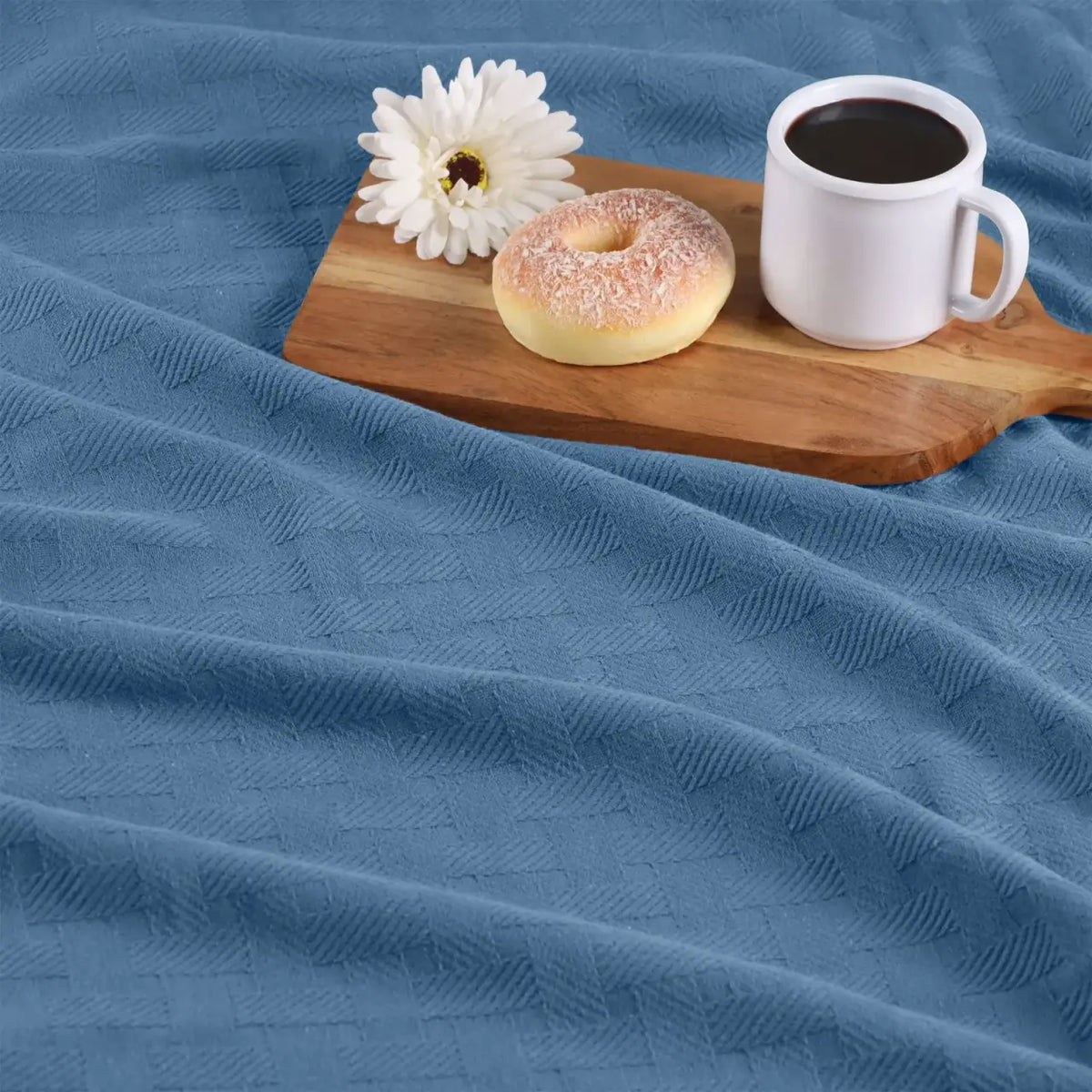 Cotton Thermal Blanket in Soft Basketweave