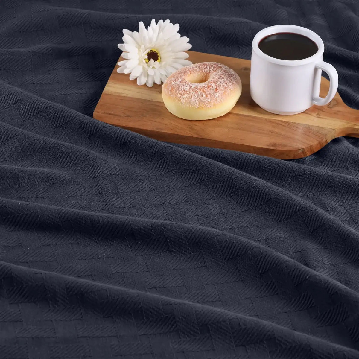Cotton Thermal Blanket in Soft Basketweave